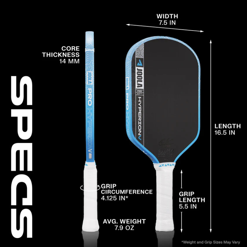 JOOLA Hyperion Pro V Ben Johns 14mm Pickleball Paddle - Bolt Blue