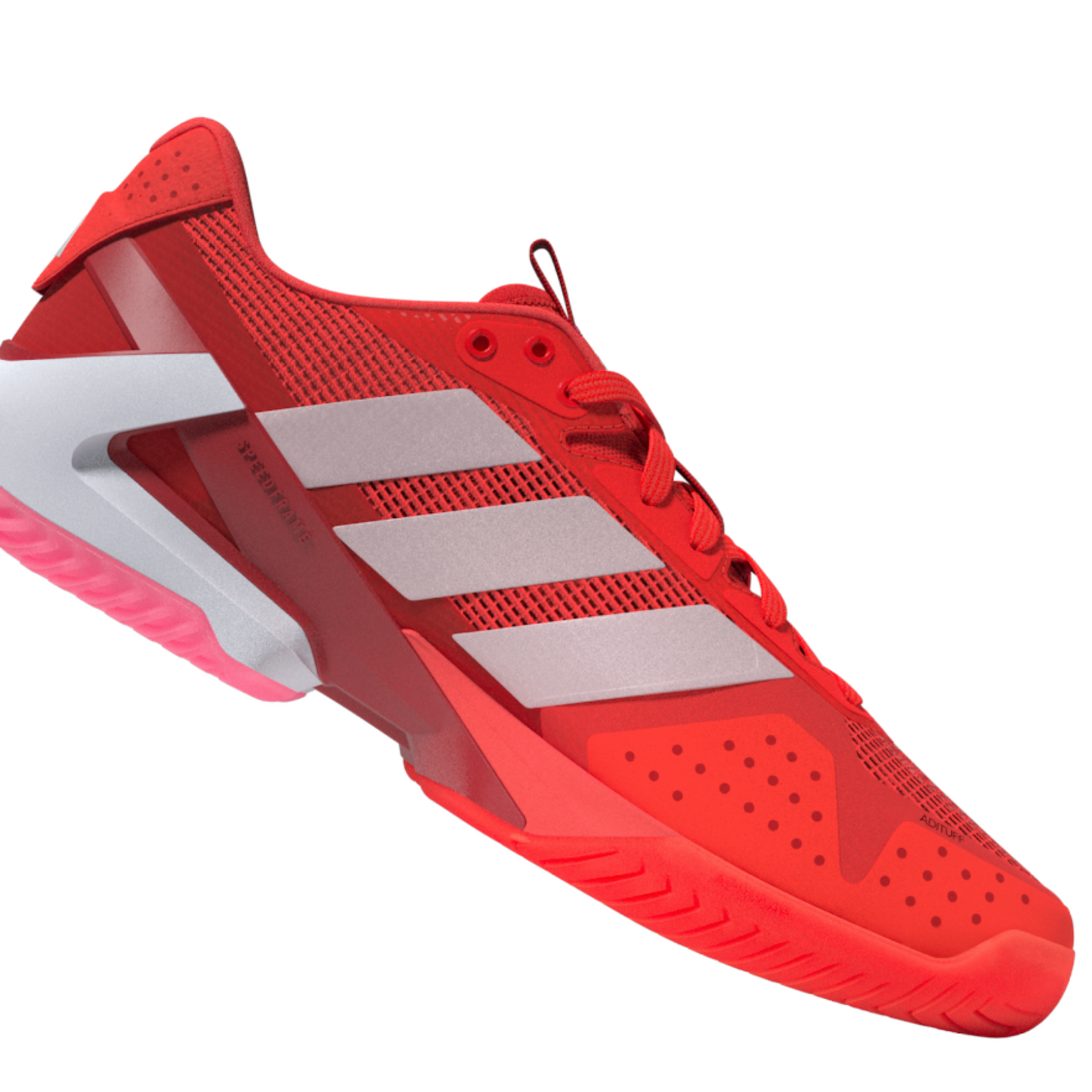 Adidas Adizero Ubersonic 5 Womens Tennis Shoes - Lucid Red/Zero Metalic / Lucid Pink
