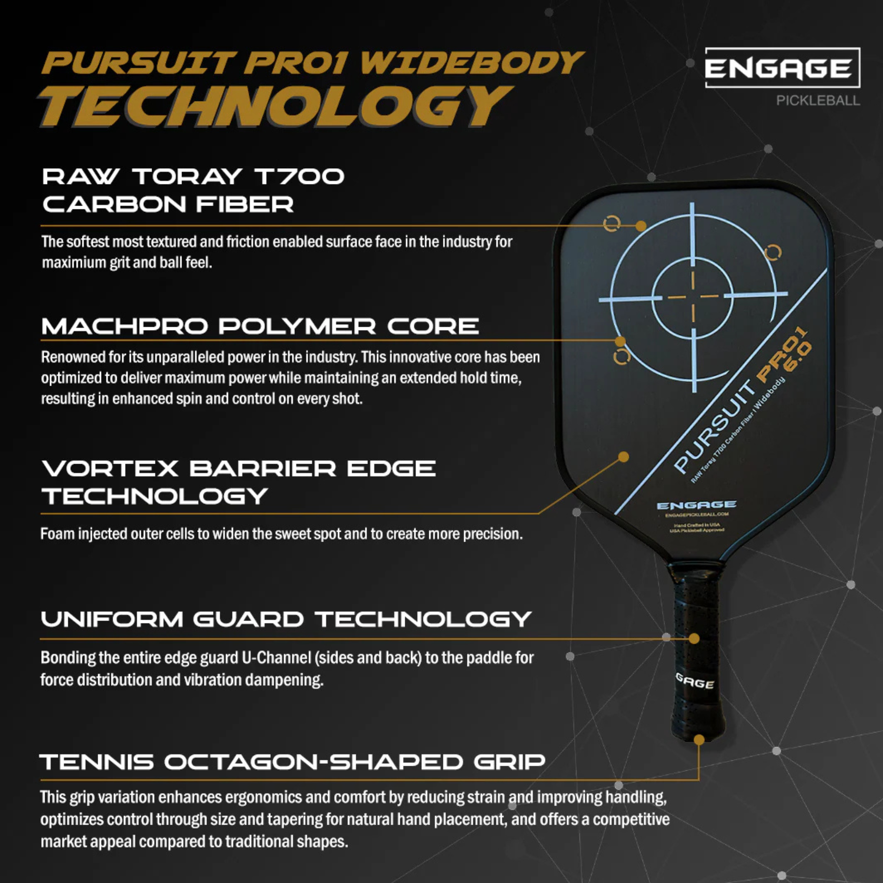 Engage Pursuit Pro 1 Widebody Pickleball Paddle