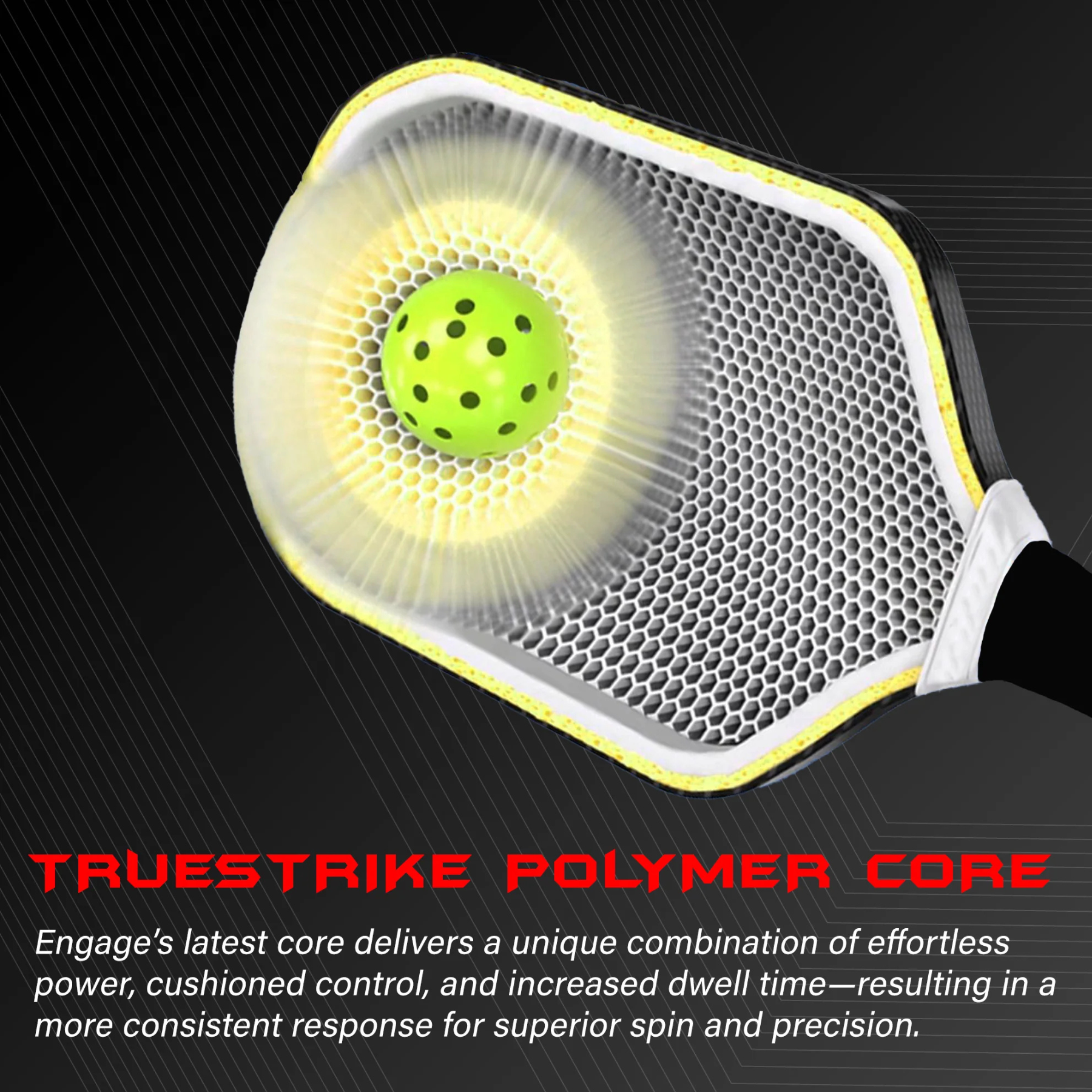 Engage New Pursuit Alpha 14mm Thermoformed Control and Spin Pickleball Paddle