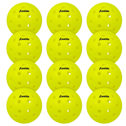 Franklin  X-40  Outdoor 12 Pack Box Pickleballs - Optic Yellow