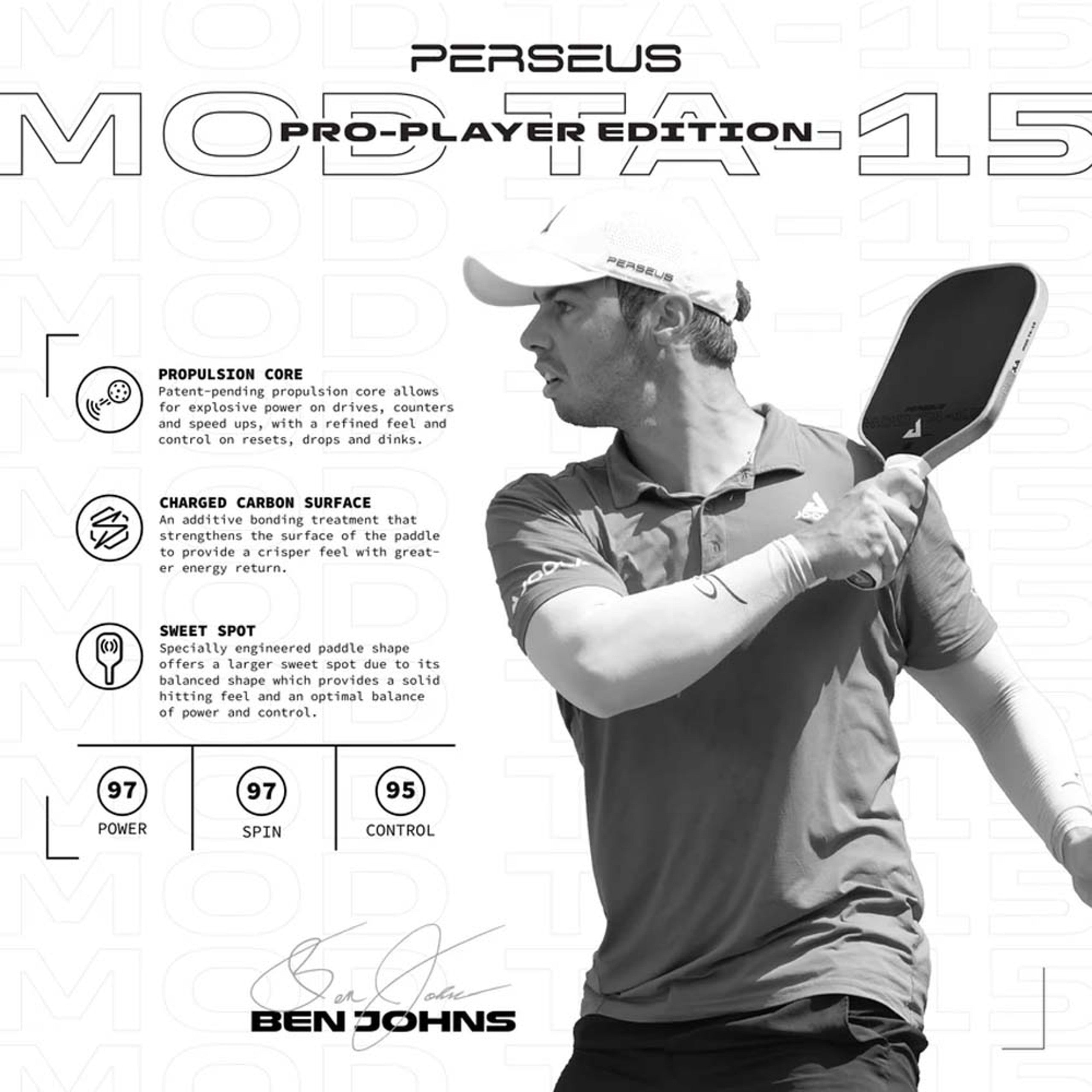 JOOLA Perseus 16mm Mod TA-15 Pro Player Edition Features