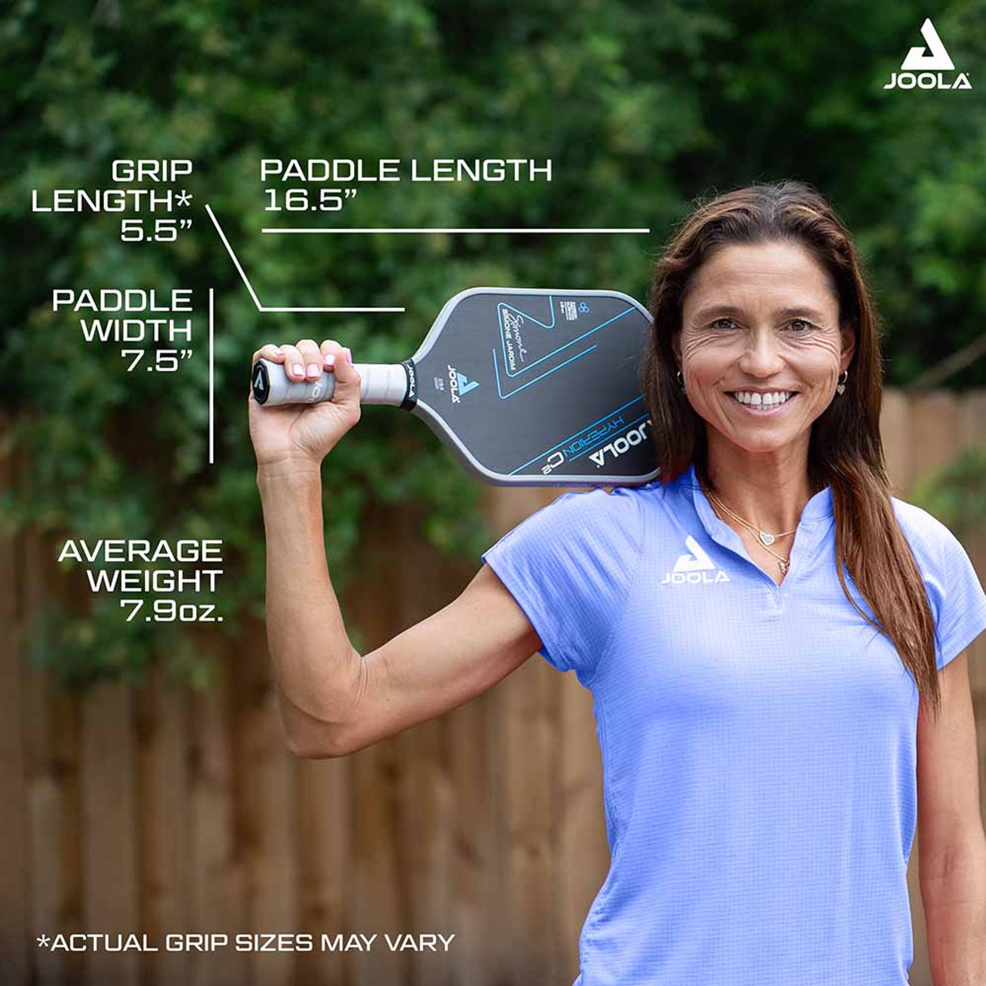 JOOLA Simone Jardim Hyperion C2 CFS 16 Pickleball Paddle Specs