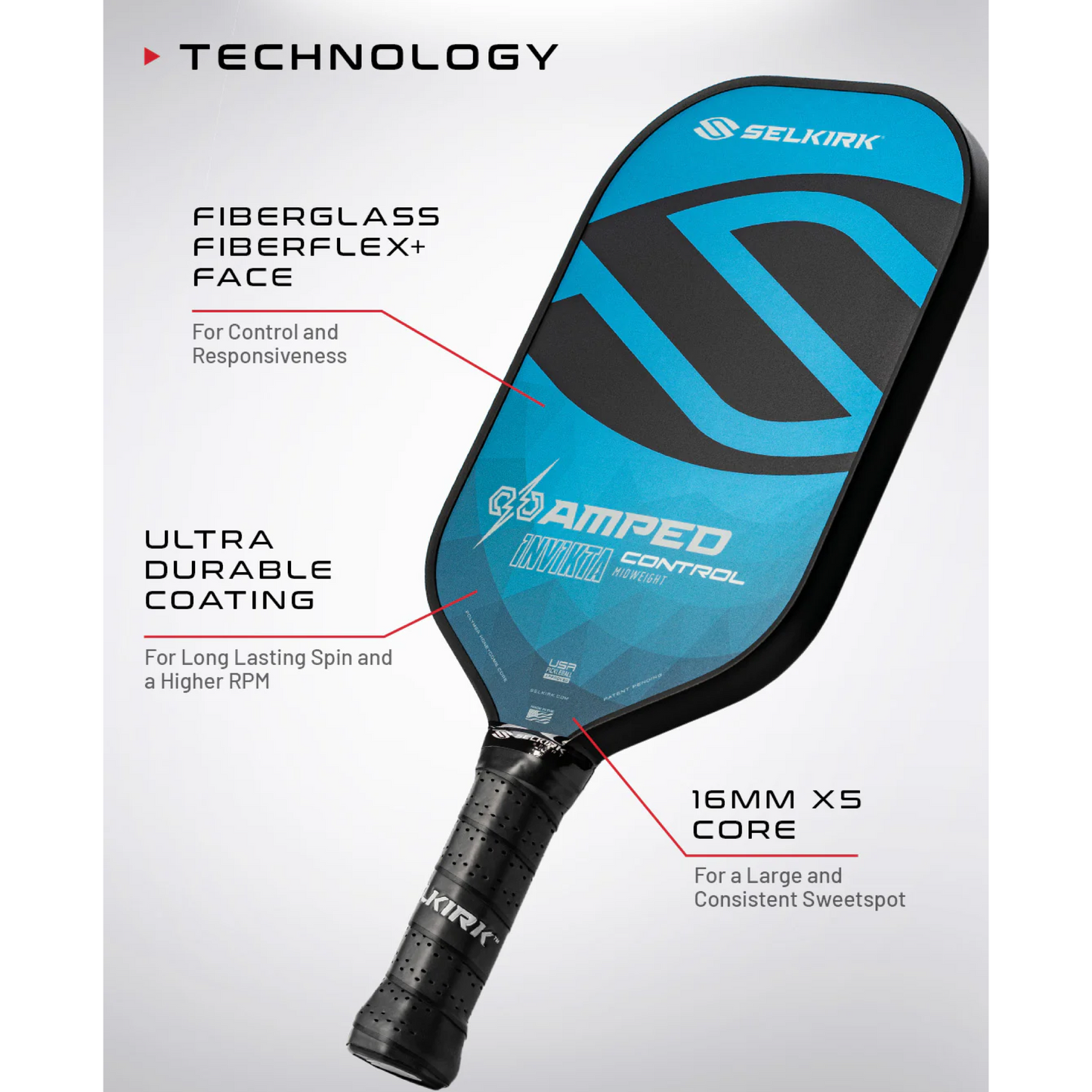 Selkirk AMPED Control Pickleball Paddle Technology
