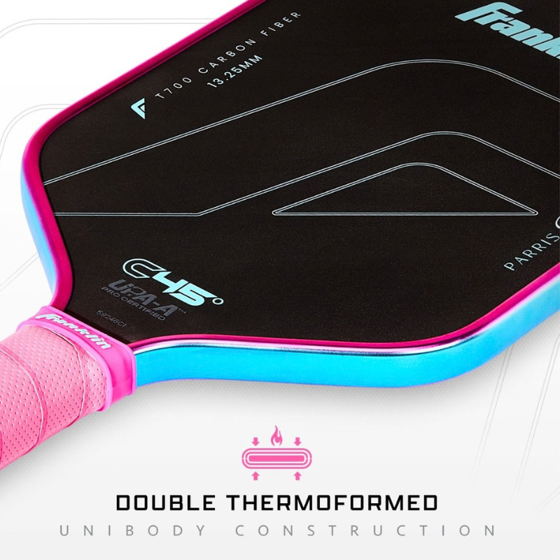Franklin C45 Parris Todd Signature Carbon Fiber 13.25mm Pickleball Paddle - Hot Pink/Surf Blue