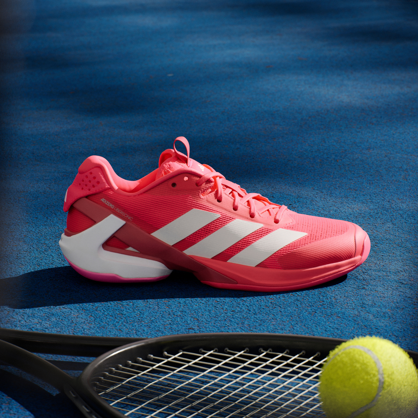Adidas Adizero Ubersonic 5 Womens Tennis Shoes - Lucid Red/Zero Metalic / Lucid Pink