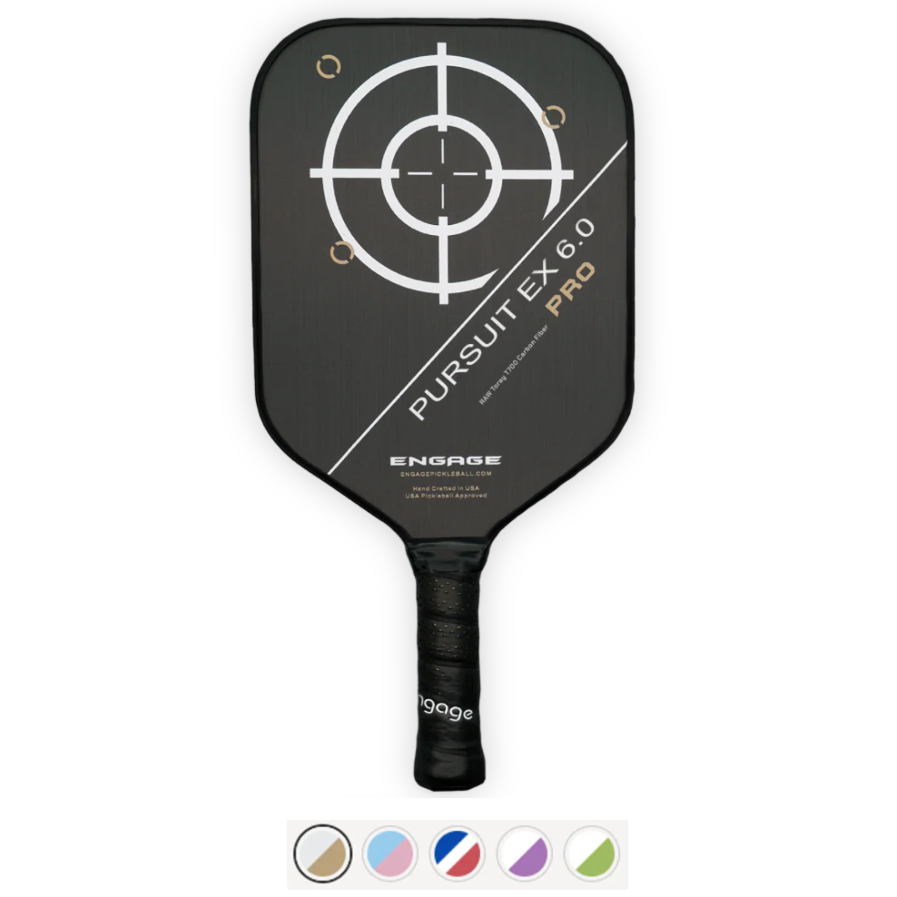 Engage Pursuit Pro EX 6.0 | Raw T700 Carbon Fiber | Standard Pickleball Paddle