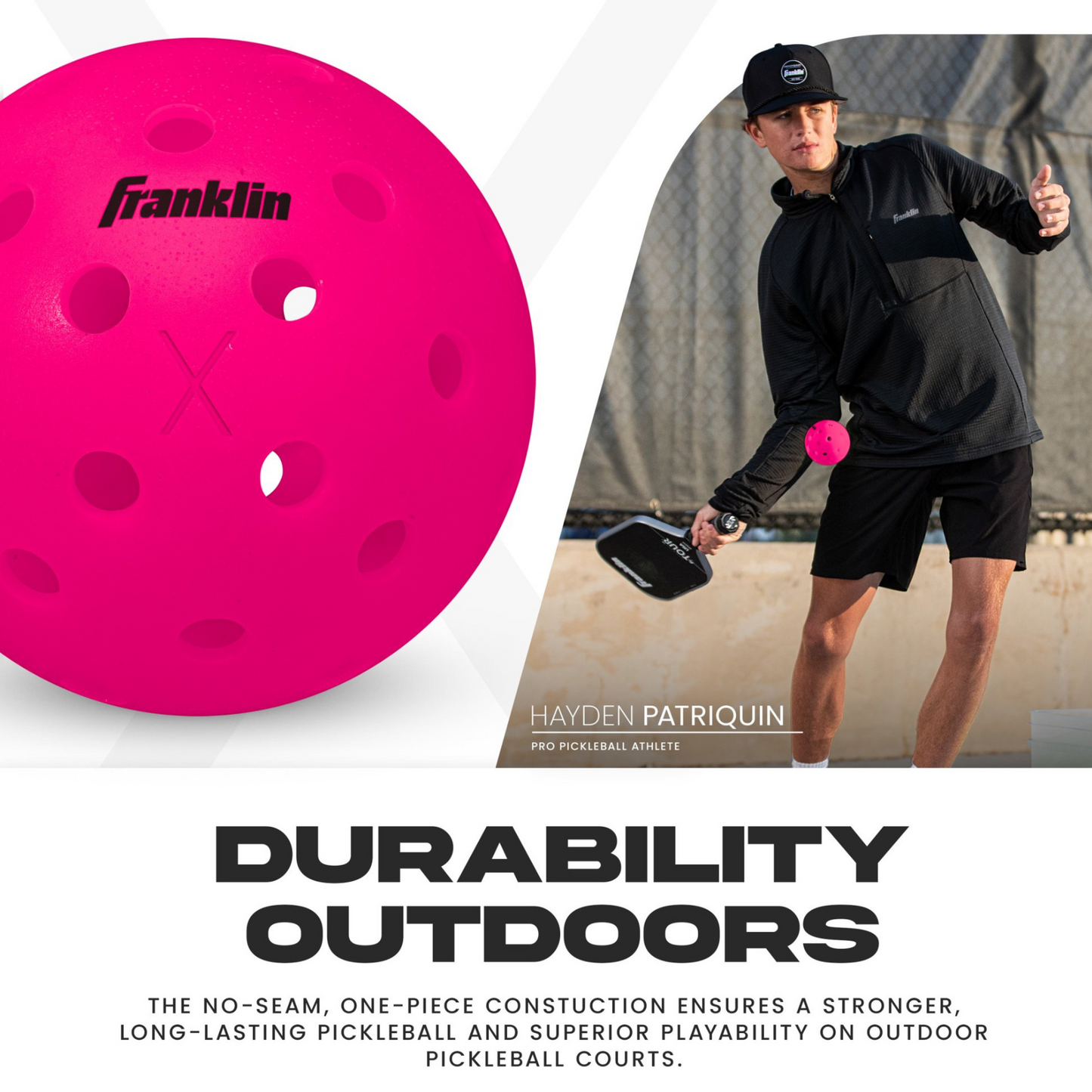 Franklin X-40 Outdoor 3 Pack Pickleballs - Pink