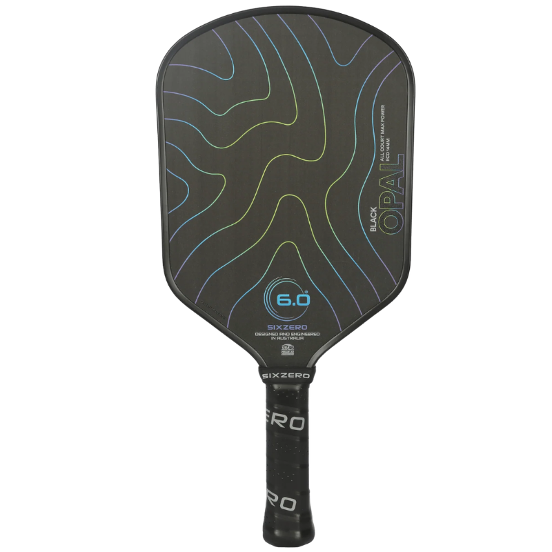 Six Zero All Court Power 14mm Pickleball Paddle - Black Opal