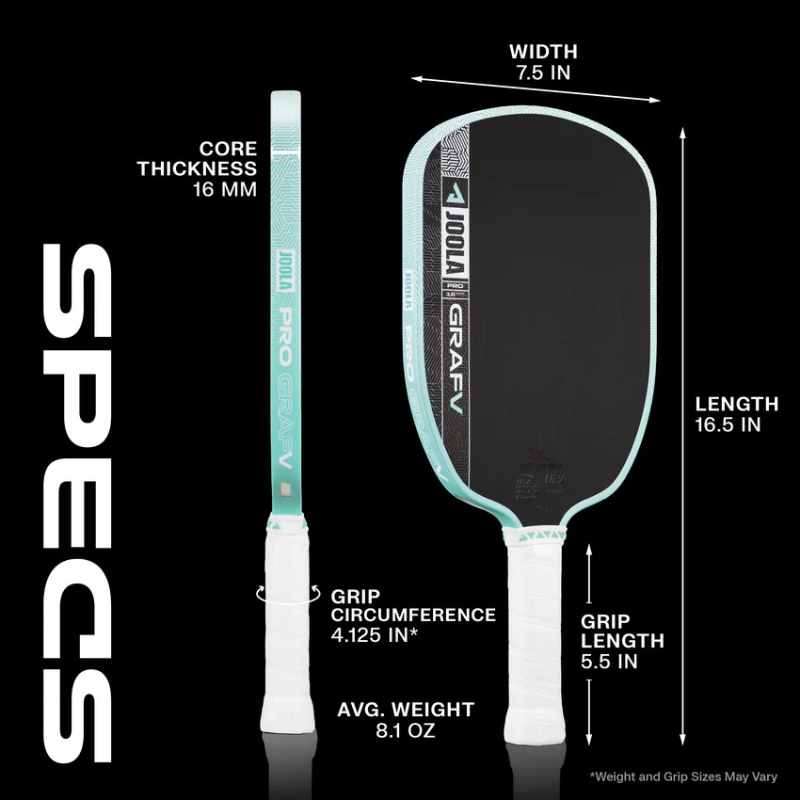 JOOLA Graf Pro V Steffi Graf 16mm Pickleball Paddle - Seaside Green