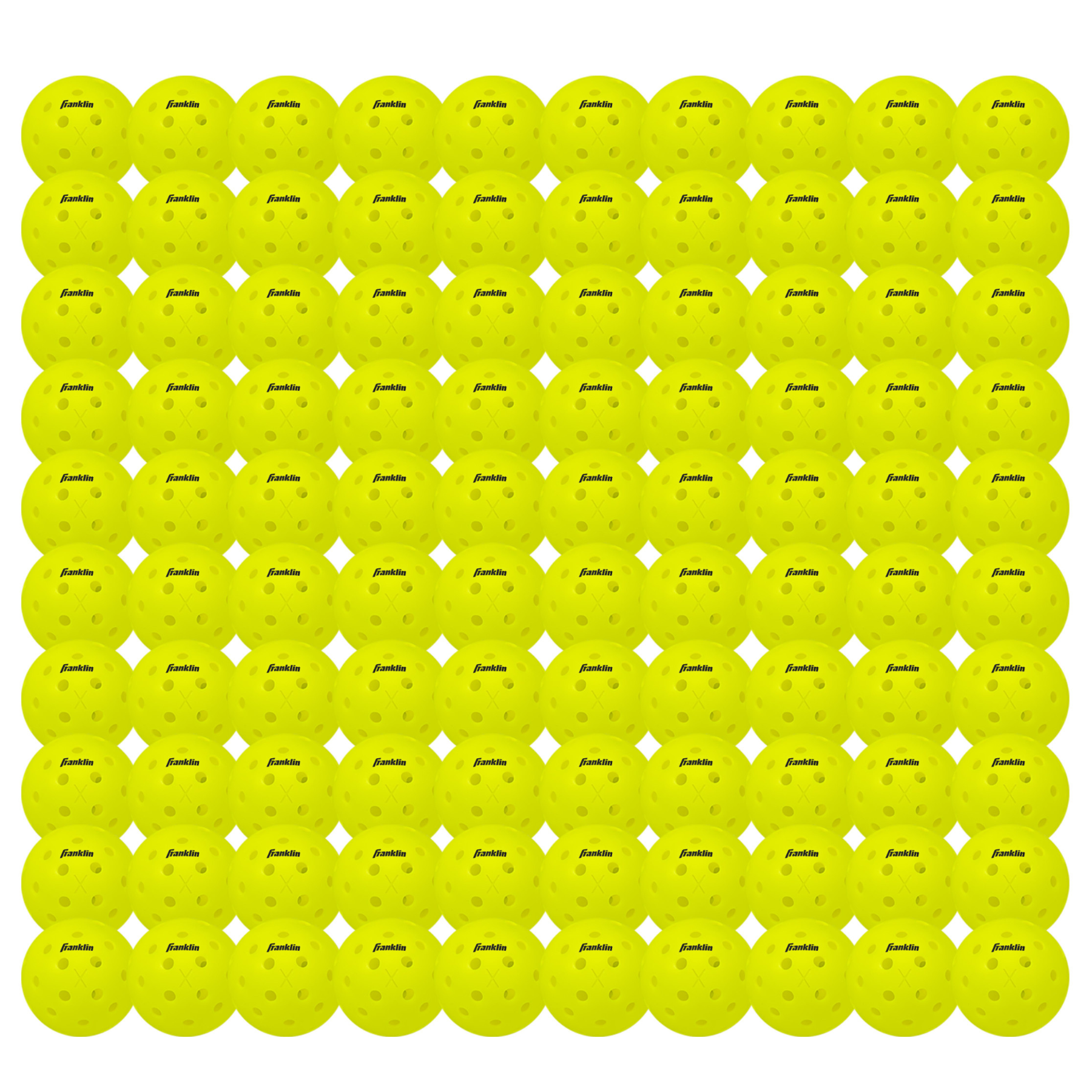 Franklin X-40 Outdoor 100 Pack Box Pickleballs - Optic Yellow
