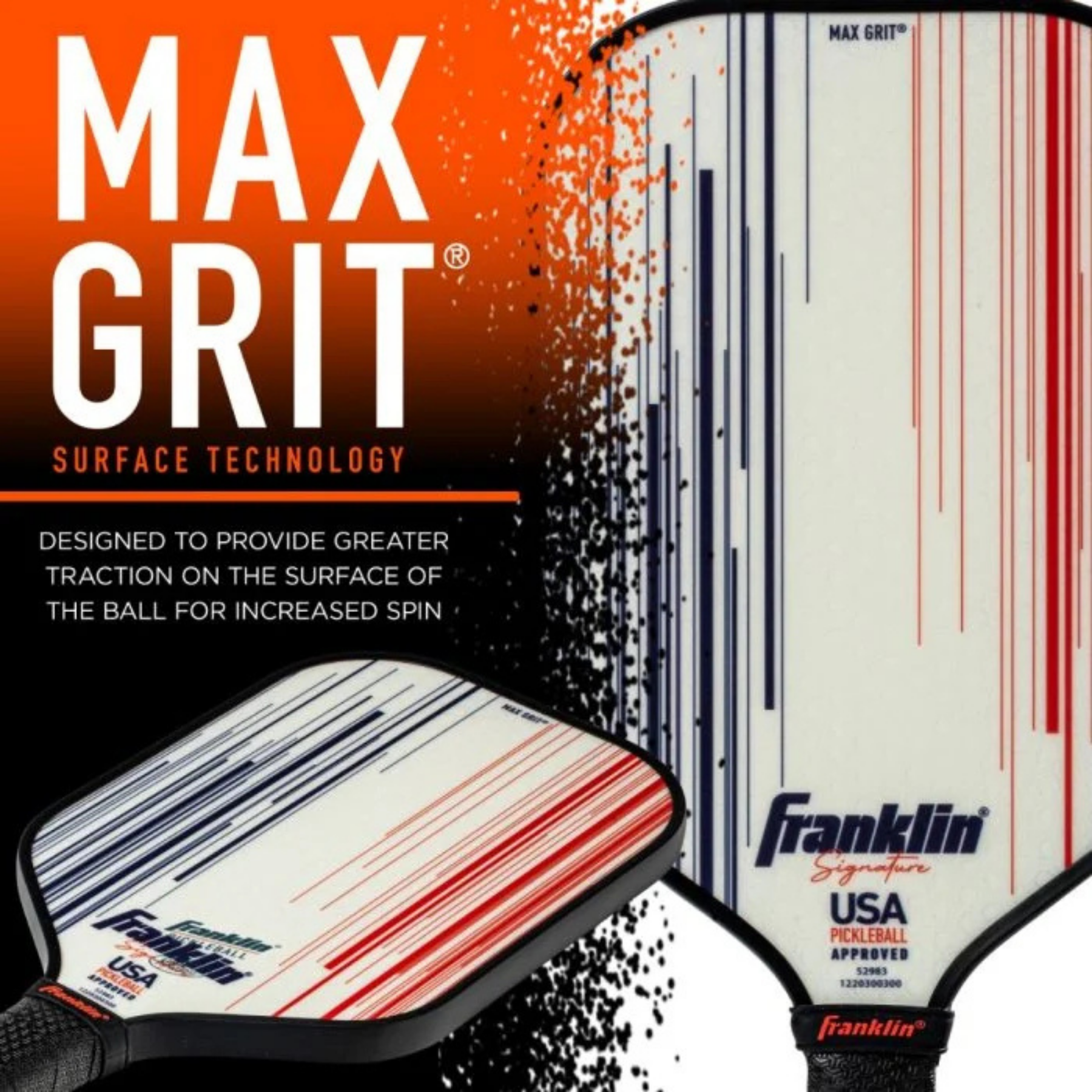 Franklin Signature Series Fiberglass 13mm with Maxgrit Pickleball Paddle
