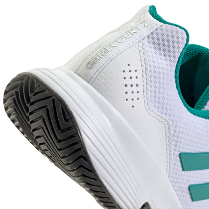 Adidas Gamecourt 2.0 Mens Tennis Shoes - Footwear White/Pure Teal/Core Black