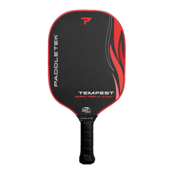 Paddletek Tempest Wave Pro-C 14.3mm Pickleball Paddle Red Wildfire